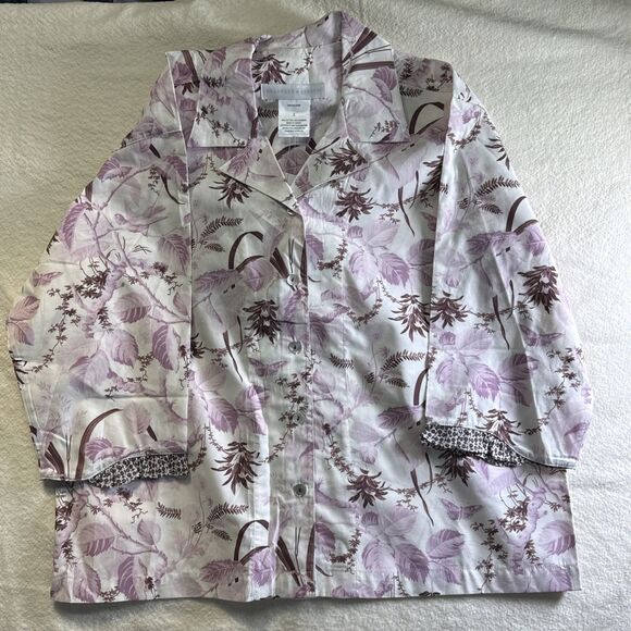 Crabtree & Evelyn Bamboo Vintage Toile Pajama Set S Ruffle Sleepwear NWT - Picture 8 of 16